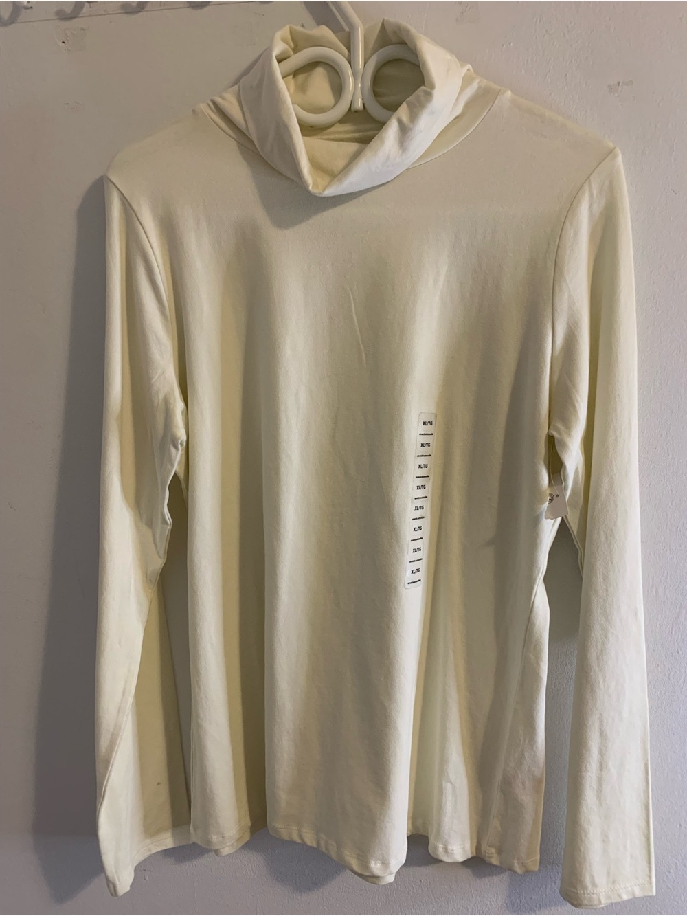 Equipment Cream Long Sleeve Turtleneck Top